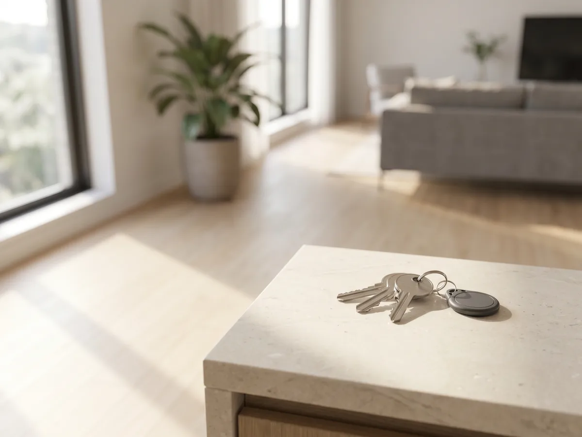 Keys and an access fob on a clean bench, the end state this checklist aims at